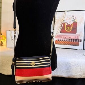 EUC Kate Spade New York Striped Crossbody Storybook Lining